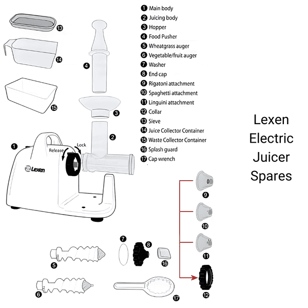 Spare Parts for Lexen's Electric Juicer GP62