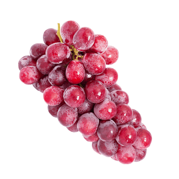 A bunch of red grapes