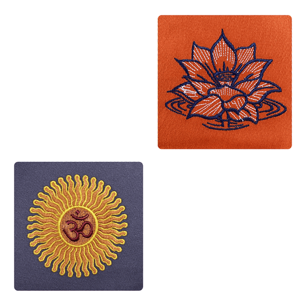 Yoga Bolster Replacement Embroidered Covers, lotus flower and Om and sun options