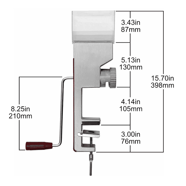 Deluxe Mill dimensions